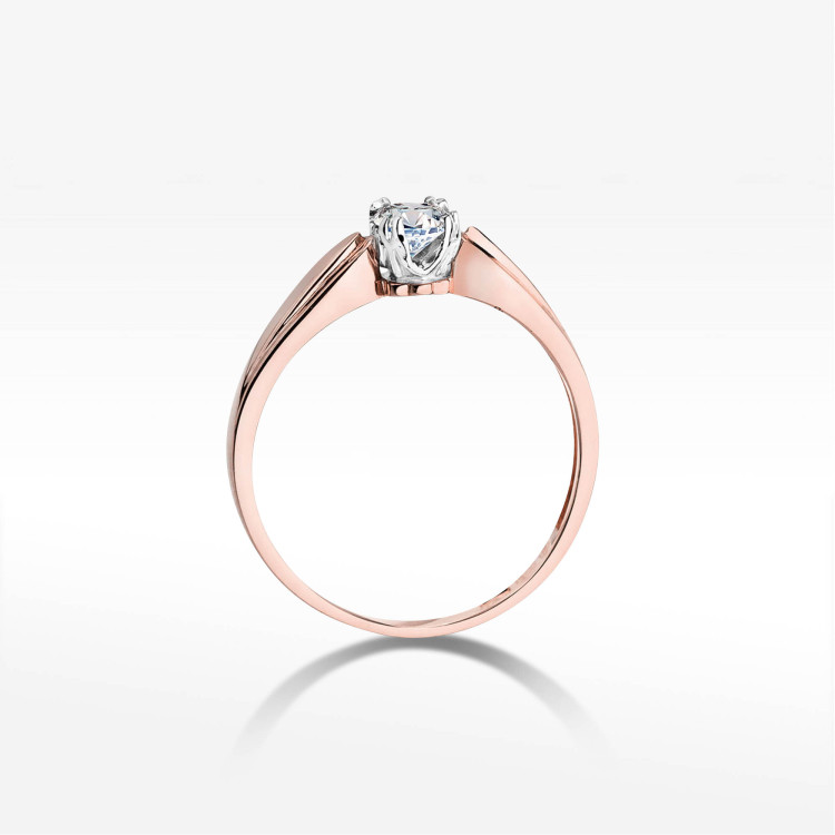 Pierścionek W0197 Diament 0,24ct różowe złoto