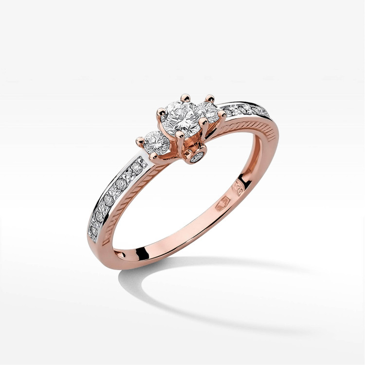 Pierścionek W0199 Diament 0,20ct różowe złoto