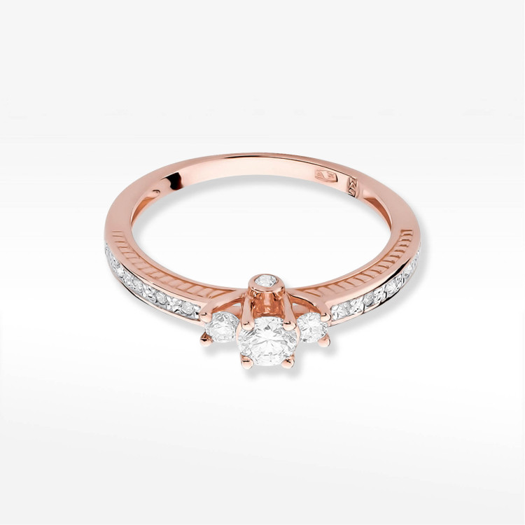 Pierścionek W0199 Diament 0,20ct różowe złoto