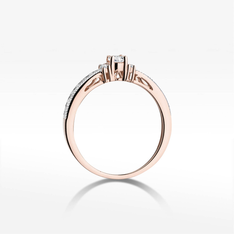 Pierścionek W0201 Diament 0,13ct różowe złoto
