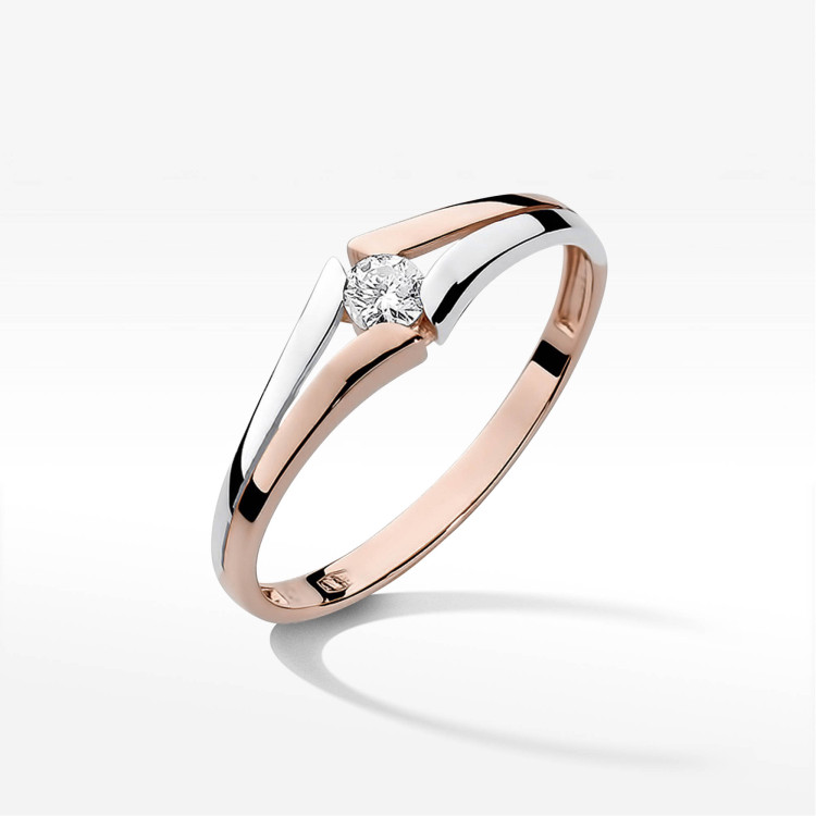 Pierścionek W0207 Diament 0,08ct różowe złoto