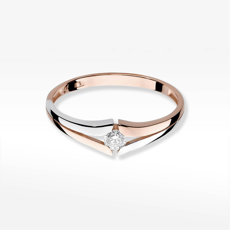 Pierścionek W0207 Diament 0,08ct różowe złoto