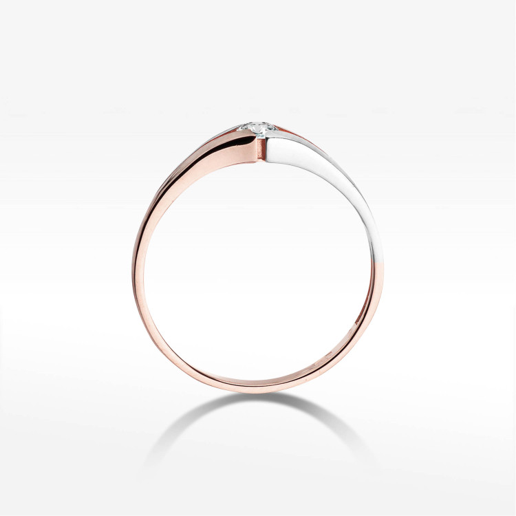 Pierścionek W0207 Diament 0,08ct różowe złoto