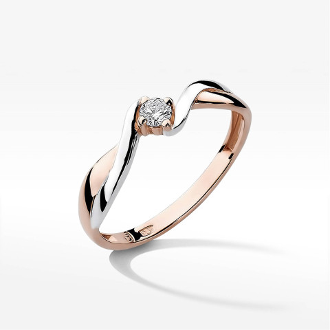 Pierścionek W0208 Diament 0,08ct różowe złoto