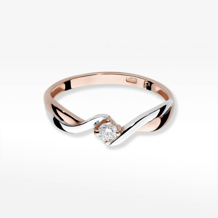 Pierścionek W0208 Diament 0,08ct różowe złoto