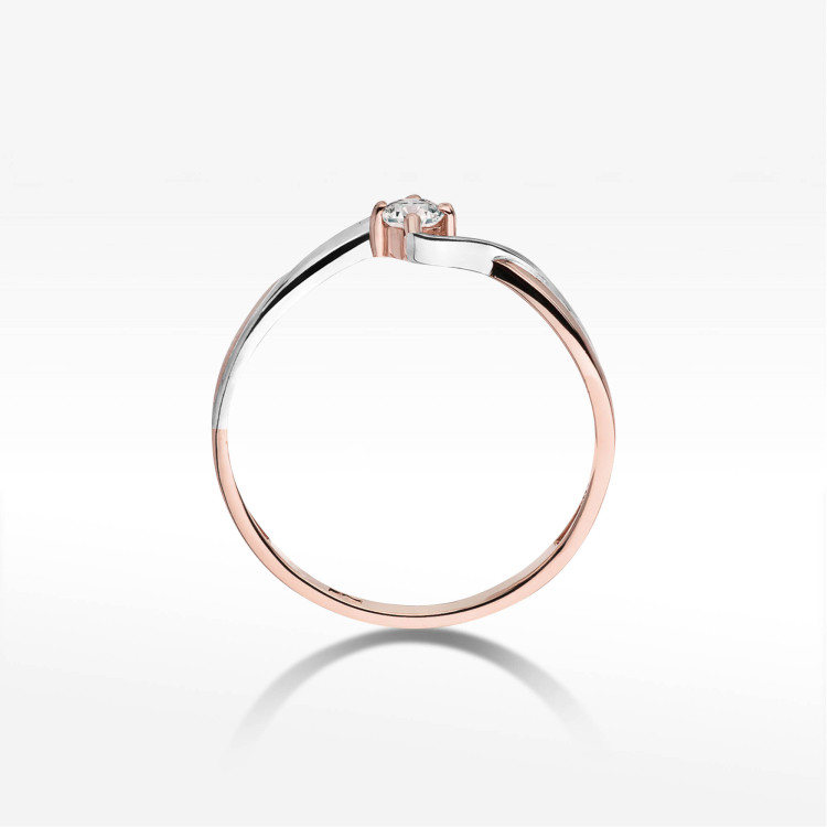 Pierścionek W0208 Diament 0,08ct różowe złoto