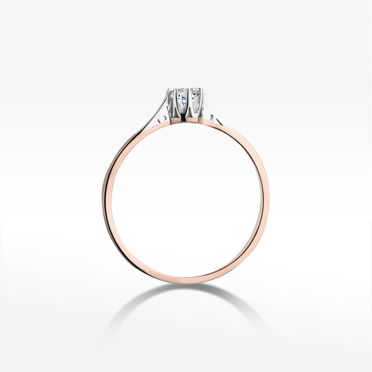 Pierścionek W0209 Diament 0,08ct różowe złoto