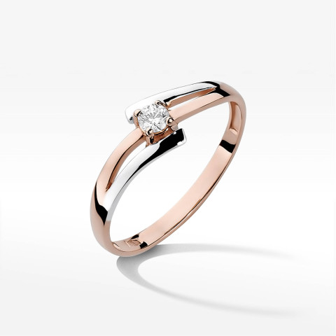 Pierścionek W0210 Diament 0,10ct różowe złoto