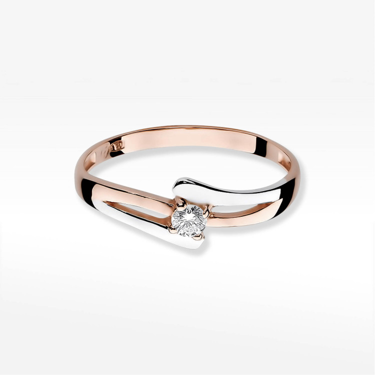 Pierścionek W0210 Diament 0,10ct różowe złoto