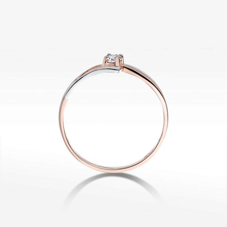 Pierścionek W0210 Diament 0,10ct różowe złoto