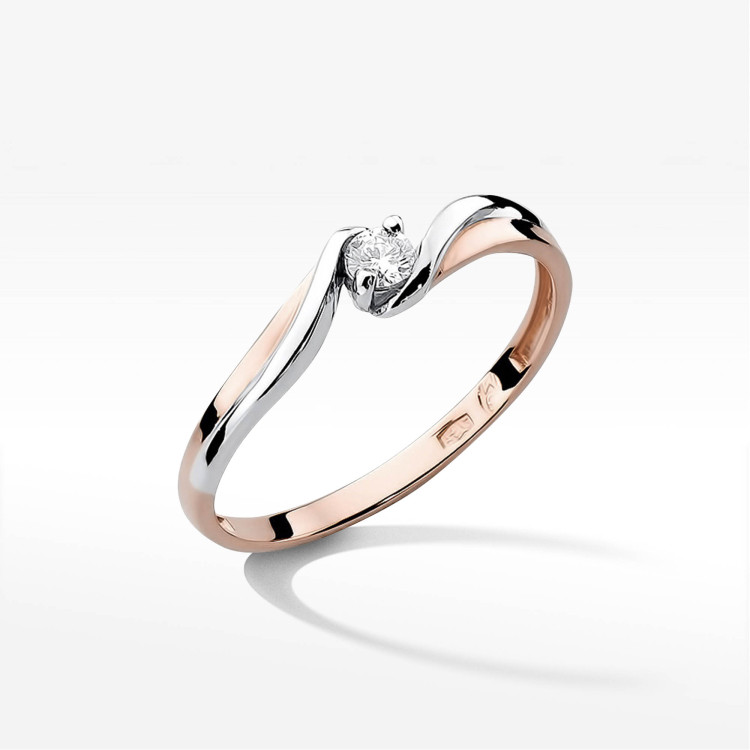Pierścionek W0211 Diament 0,08ct różowe złoto