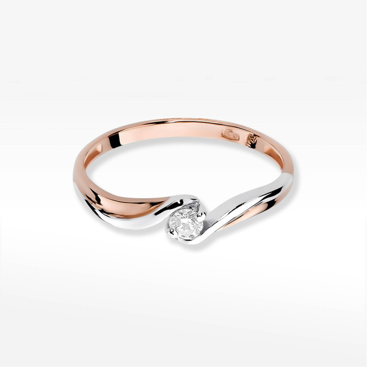 Pierścionek W0211 Diament 0,08ct różowe złoto