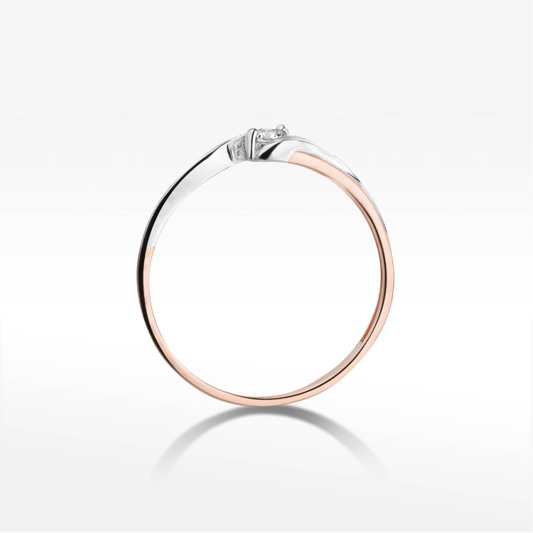 Pierścionek W0211 Diament 0,08ct różowe złoto