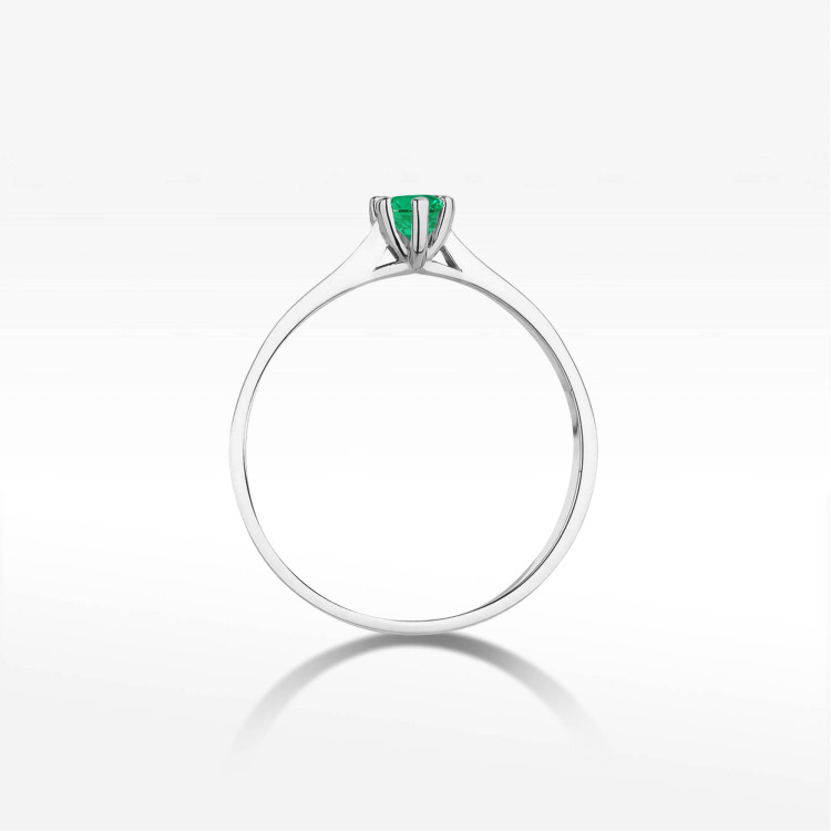 Pierścionek W0222 Szmaragd 0,15ct białe złoto