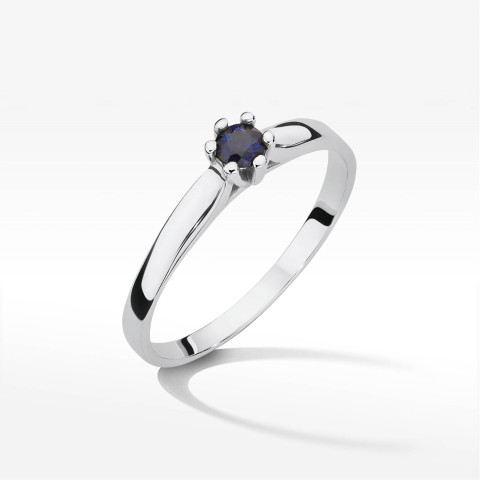 Pierścionek W0222 Szafir 0,15ct białe złoto