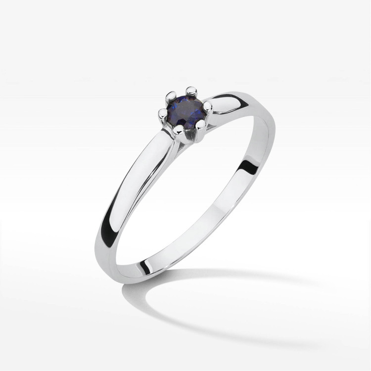 Pierścionek W0222 Szafir 0,15ct białe złoto