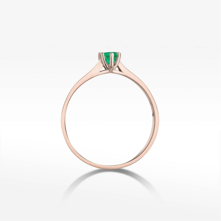 Pierścionek W0222 Szmaragd 0,15ct różowe złoto