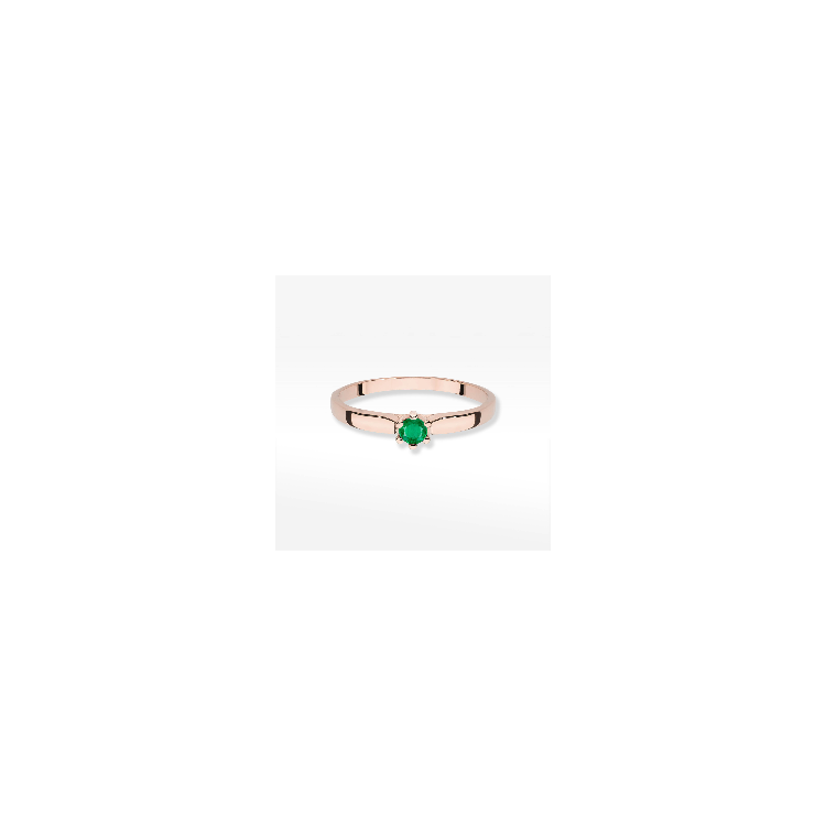 Pierścionek W0222 Szmaragd 0,15ct różowe złoto