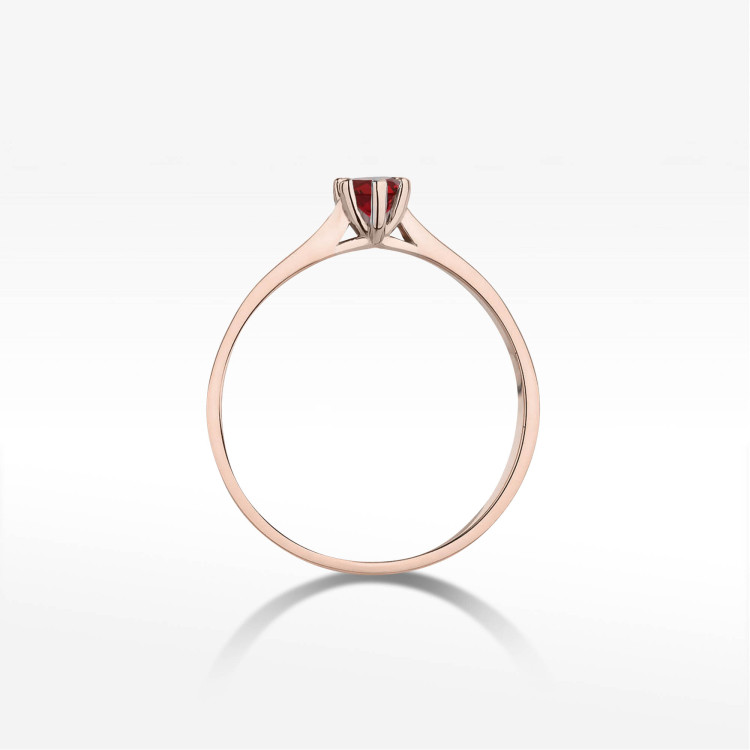 Pierścionek z różowego złota z rubinem - próba 585 0,15CT PV-237AR