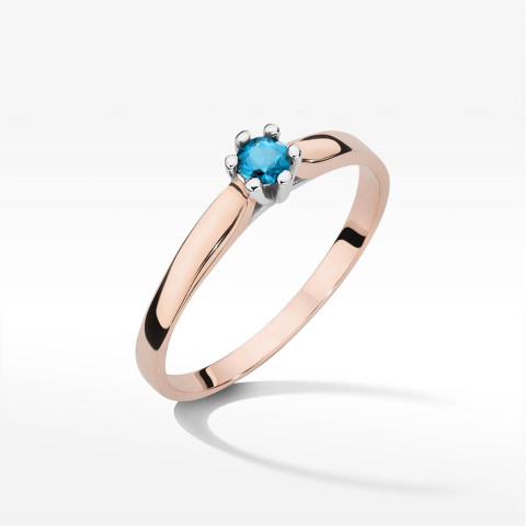 Pierścionek W0222 Topaz Swiss 0,15ct różowe złoto