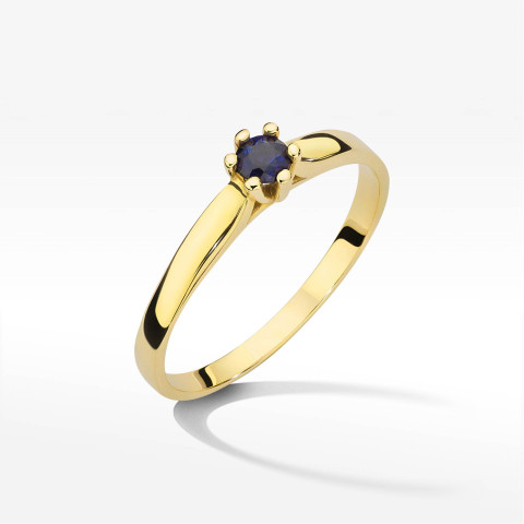 Pierścionek W0222 Szafir 0,15ct żółte złoto