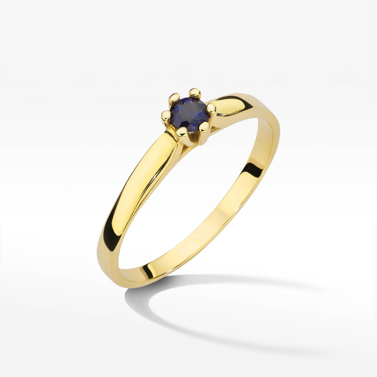 Pierścionek W0222 Szafir 0,15ct żółte złoto