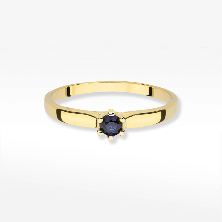 Pierścionek W0222 Szafir 0,15ct żółte złoto