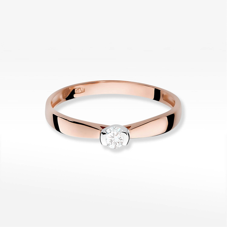 Pierścionek W0223 Diament 0,08ct różowe złoto