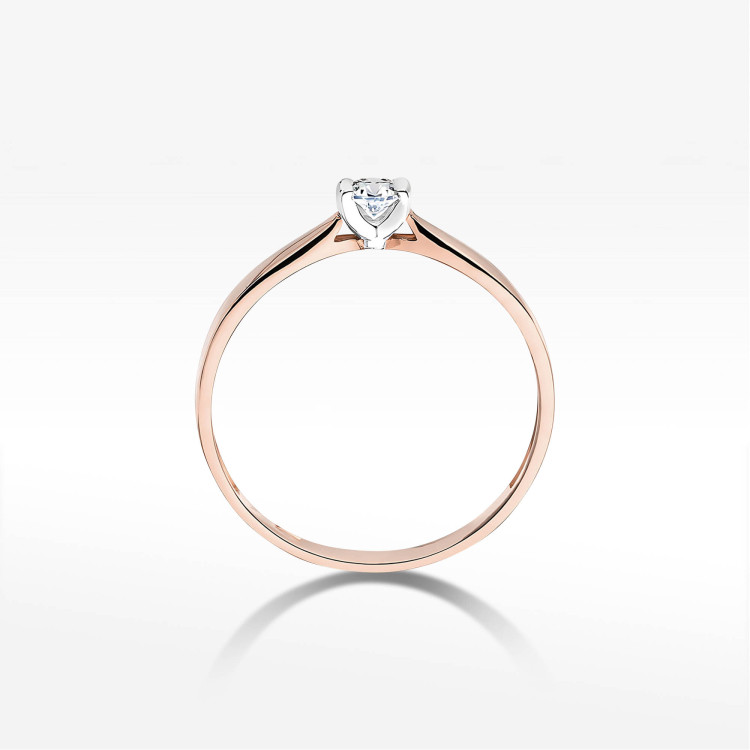Pierścionek W0223 Diament 0,08ct różowe złoto