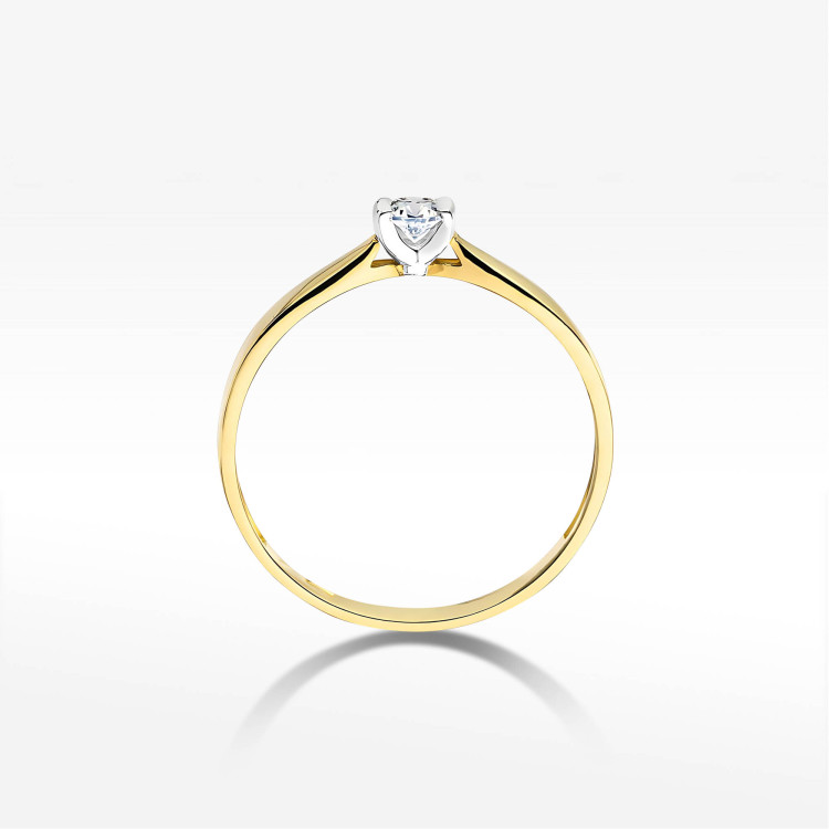 Pierścionek W0223 Diament 0,08ct żółte złoto