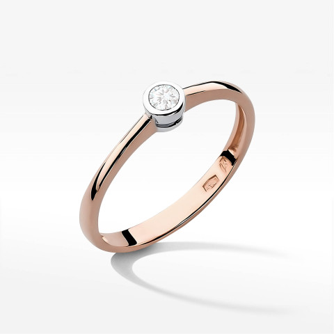 Pierścionek W0224 Diament 0,08ct różowe złoto