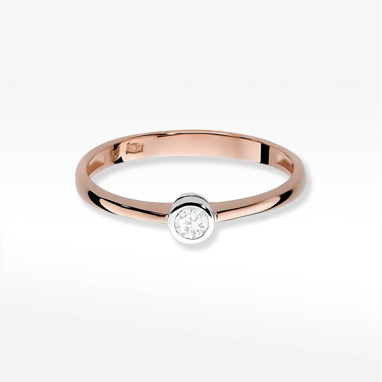 Pierścionek W0224 Diament 0,08ct różowe złoto