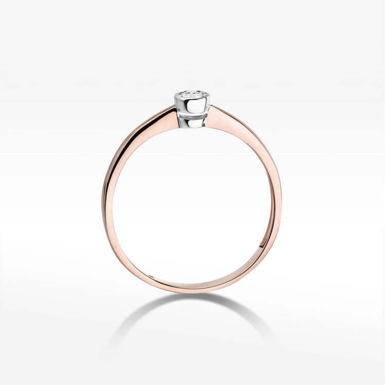 Pierścionek W0224 Diament 0,08ct różowe złoto