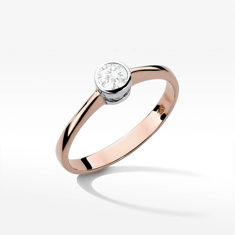 Pierścionek W0224B Diament 0,25ct różowe złoto