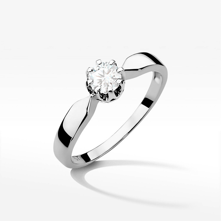 Pierścionek W0228 Diament 0,40ct białe złoto