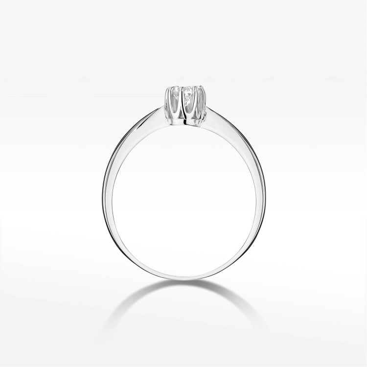 Pierścionek z białego złota z diamentem laboratoryjnym - próba 585 0,15CT PV-061bLAB