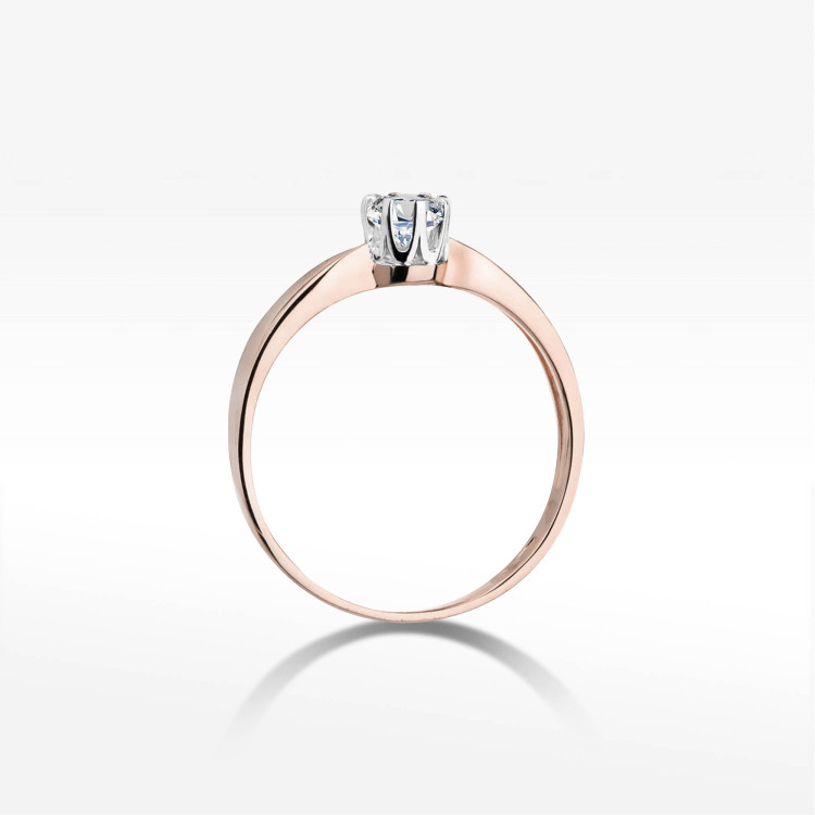 Pierścionek W0228 Diament 0,25ct różowe złoto
