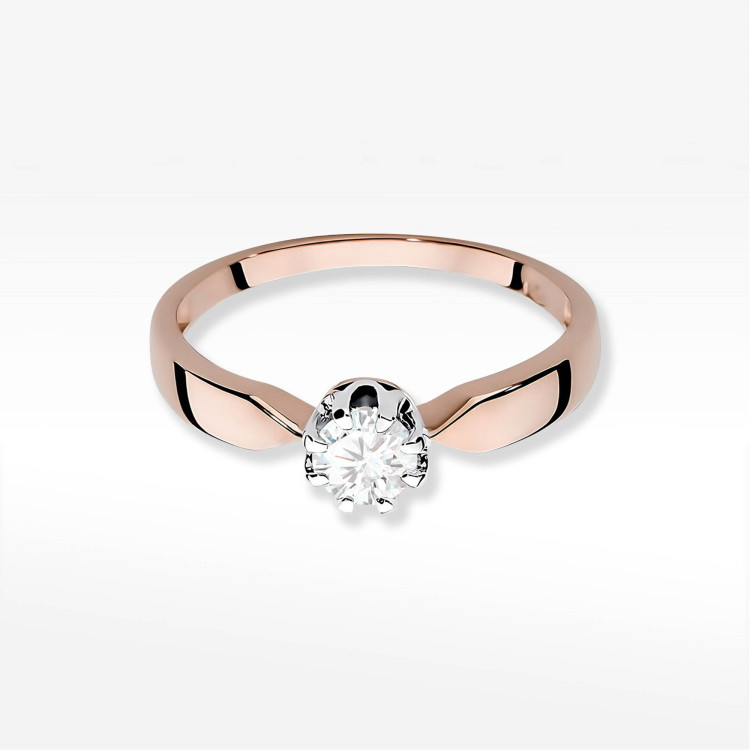Pierścionek W0228 Diament 0,40ct różowe złoto
