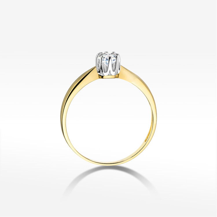 Pierścionek W0228 Diament 0,20ct żółte złoto
