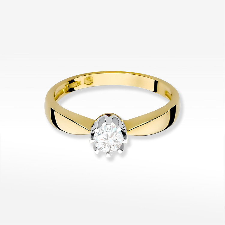 Pierścionek W0228 Diament 0,25ct żółte złoto