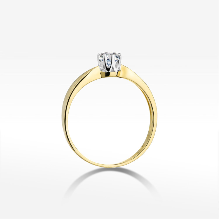 Pierścionek W0228 Diament 0,25ct żółte złoto