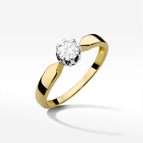Pierścionek W0228 Diament 0,40ct żółte złoto