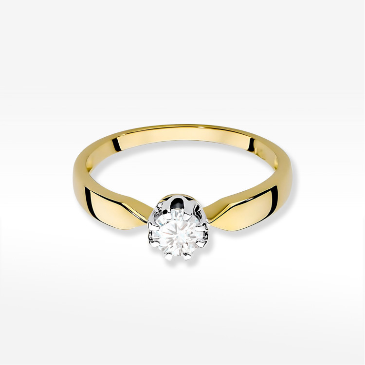 Pierścionek W0228 Diament 0,40ct żółte złoto