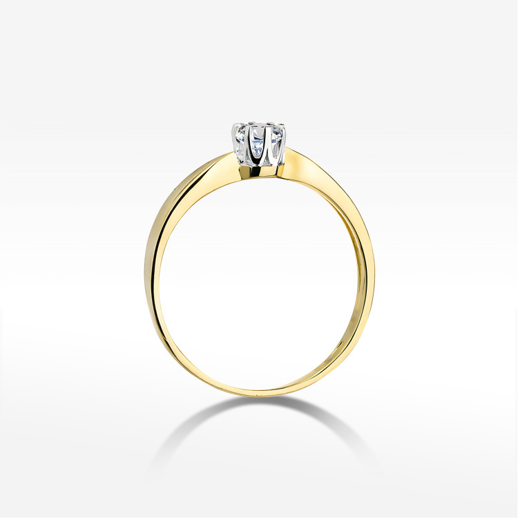 Pierścionek W0228 Diament 0,40ct żółte złoto