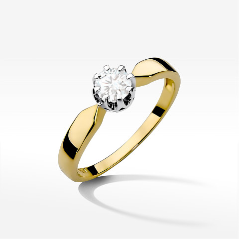Pierścionek W0228 Diament 0,50ct żółte złoto