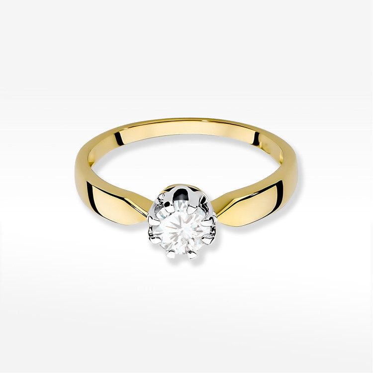 Pierścionek W0228 Diament 0,70ct żółte złoto