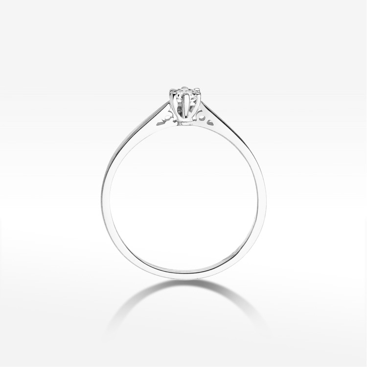 Pierścionek z białego złota z diamentem - próba 585 0,08CT PV-192A