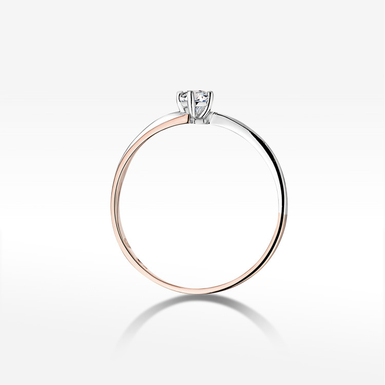 Pierścionek W0231 Diament 0,10ct różowe złoto