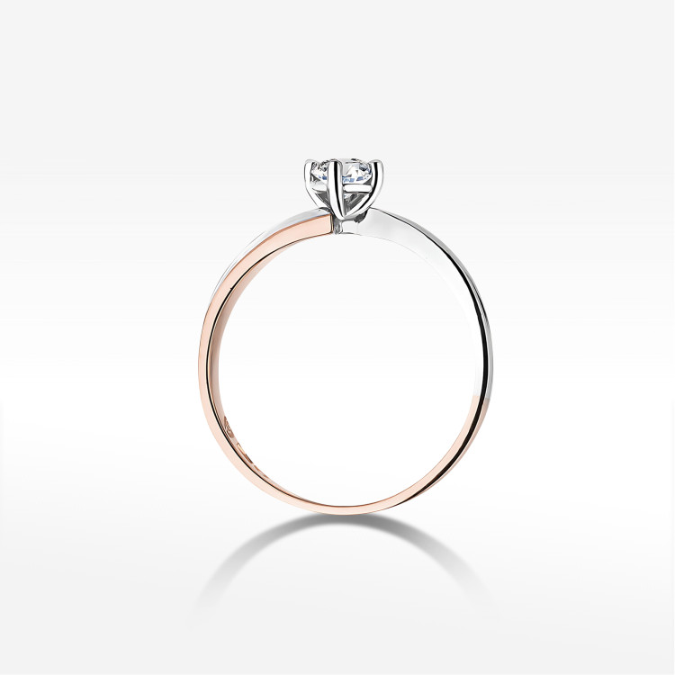 Pierścionek W0231B Diament 0,25ct różowe złoto