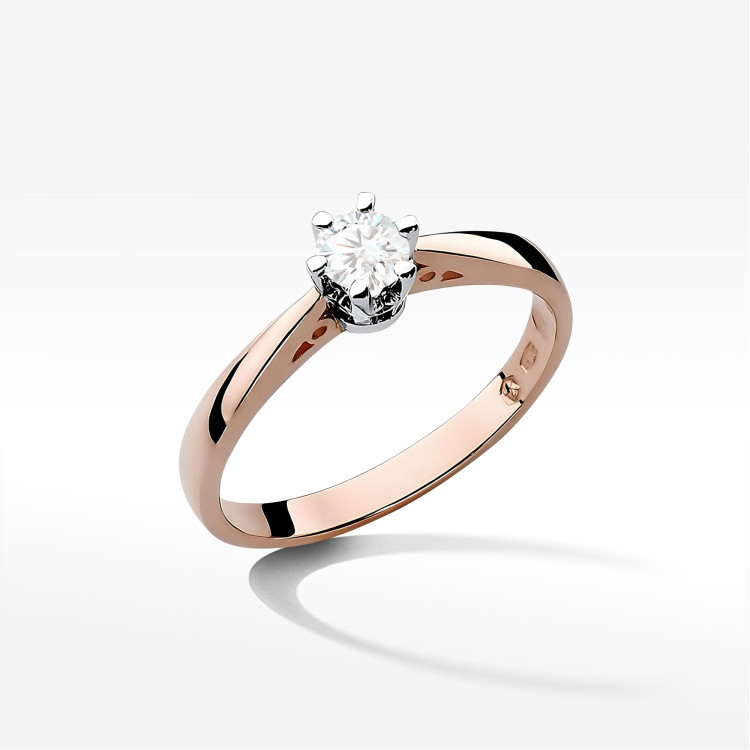 Pierścionek W0234 Diament 0,25ct różowe złoto
